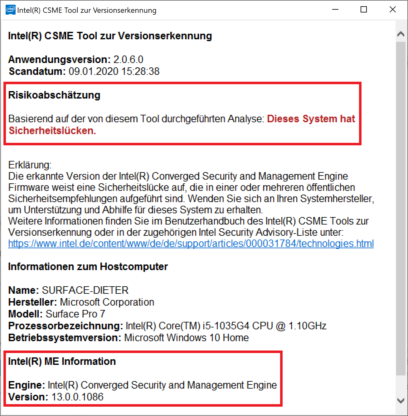 Intel ME Firmware des Surface Pro 7 mit Sicherheitslücken - ist von außen angreifbar!