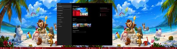 Desktophintergrund streckt sich über 2 Monitore?