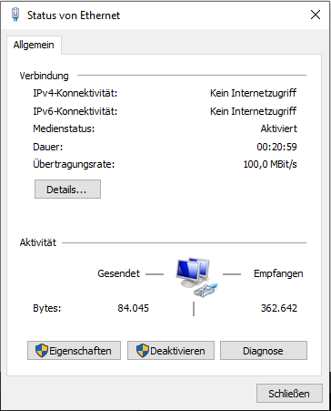 Kein Internetzugriff nach Windows update?