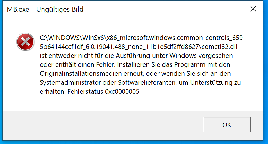 Problem mit Windows-App