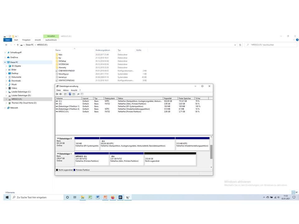 Im Explorer SSD nicht angezeigt und im Gerätemanager teilweise nicht zugeordnet