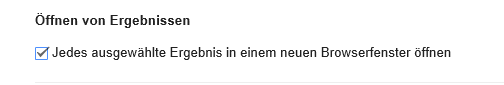 Neuer Tab aus Google Suchergebnissen