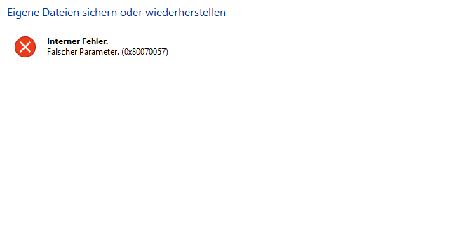 Windows 10 Pro Version 1809 Backup-Sicherung konnte nicht fertiggestellt werden, Zugriff...