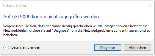 Kein Zugriff auf Geräte im Netzwerk über SMB