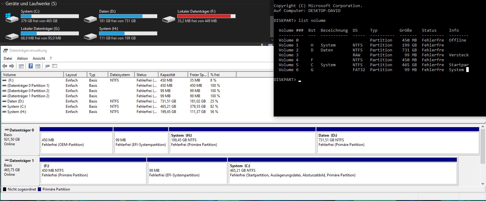 OEM-Partition wurde zu Primär Partition nach Migration von HDD auf SSD