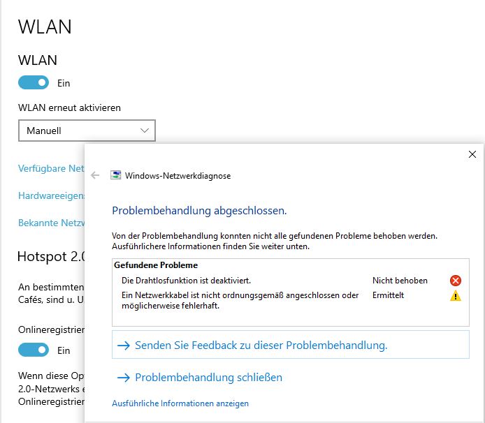 WLAN funktioniert plötzlich nicht mehr