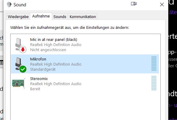 Mikrofon wird nicht erkannt weder Headset noch eingebautes mikro.