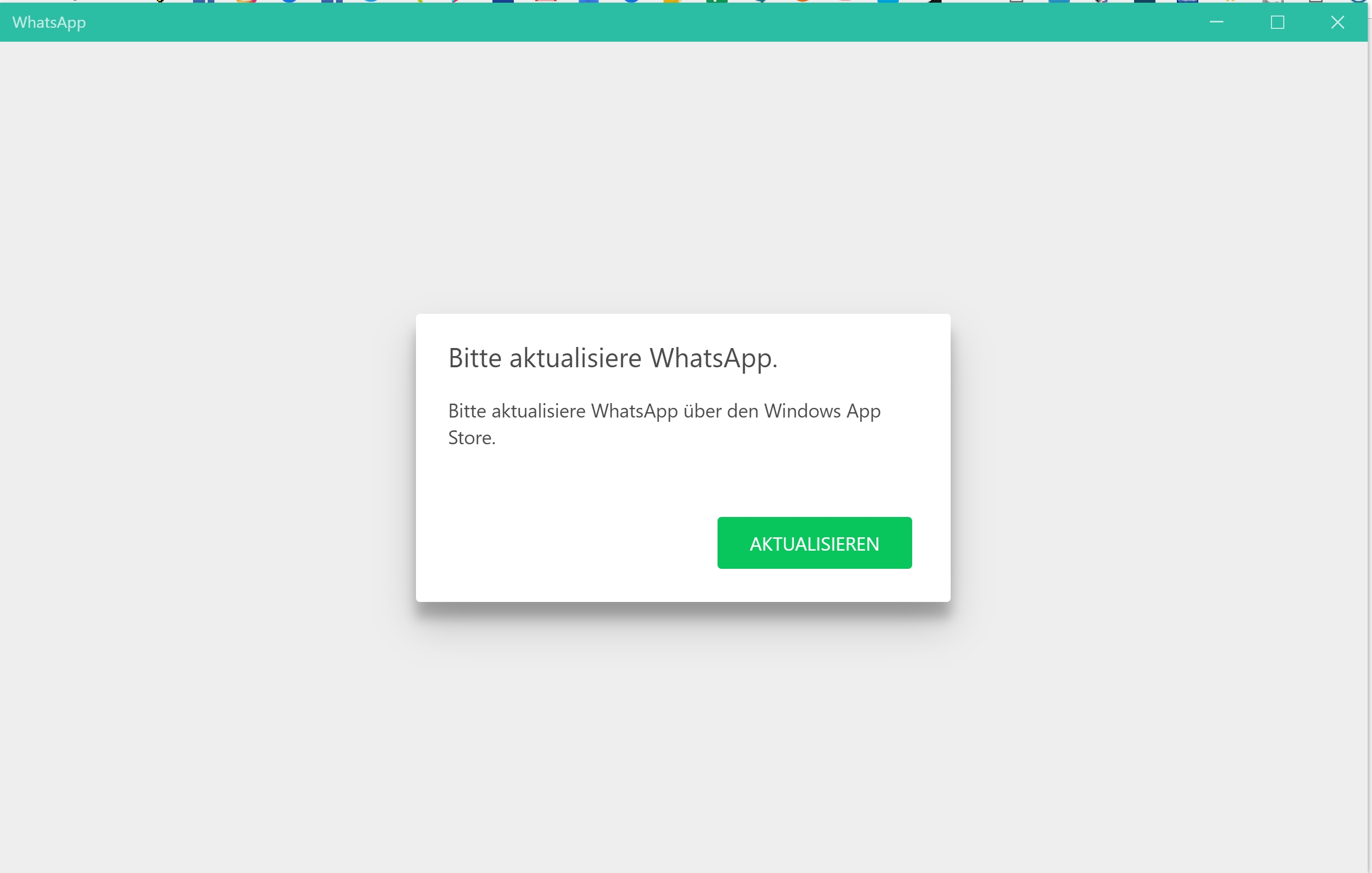 WhatsApp Desktop startet nicht, fordert Update
