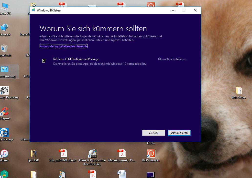 Schwierigkeiten bei Windows update