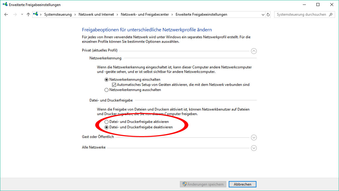 Netzwerkordner werden nicht angezeigt