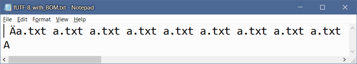 Notepad kann eine Datei codiert in UTF-8 no BOM nicht richtig anzeigen