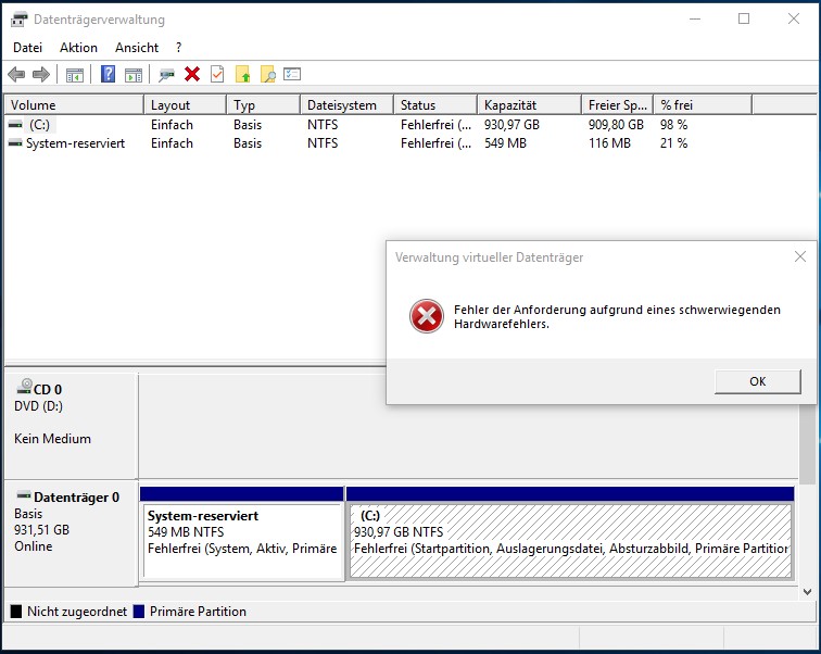 Externe Festplatte WD Elements 2TB wird von Windows 10 nicht initialisiert