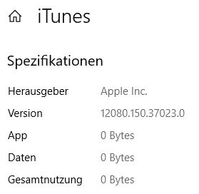 Problem mit iTunes-Download aus Microsoft Store