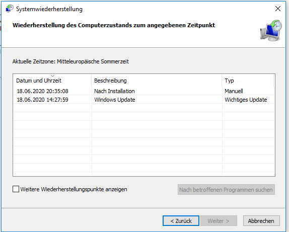 Systemwiederherstellungspunkt automatisch nach jedem Windows Update erstellen.