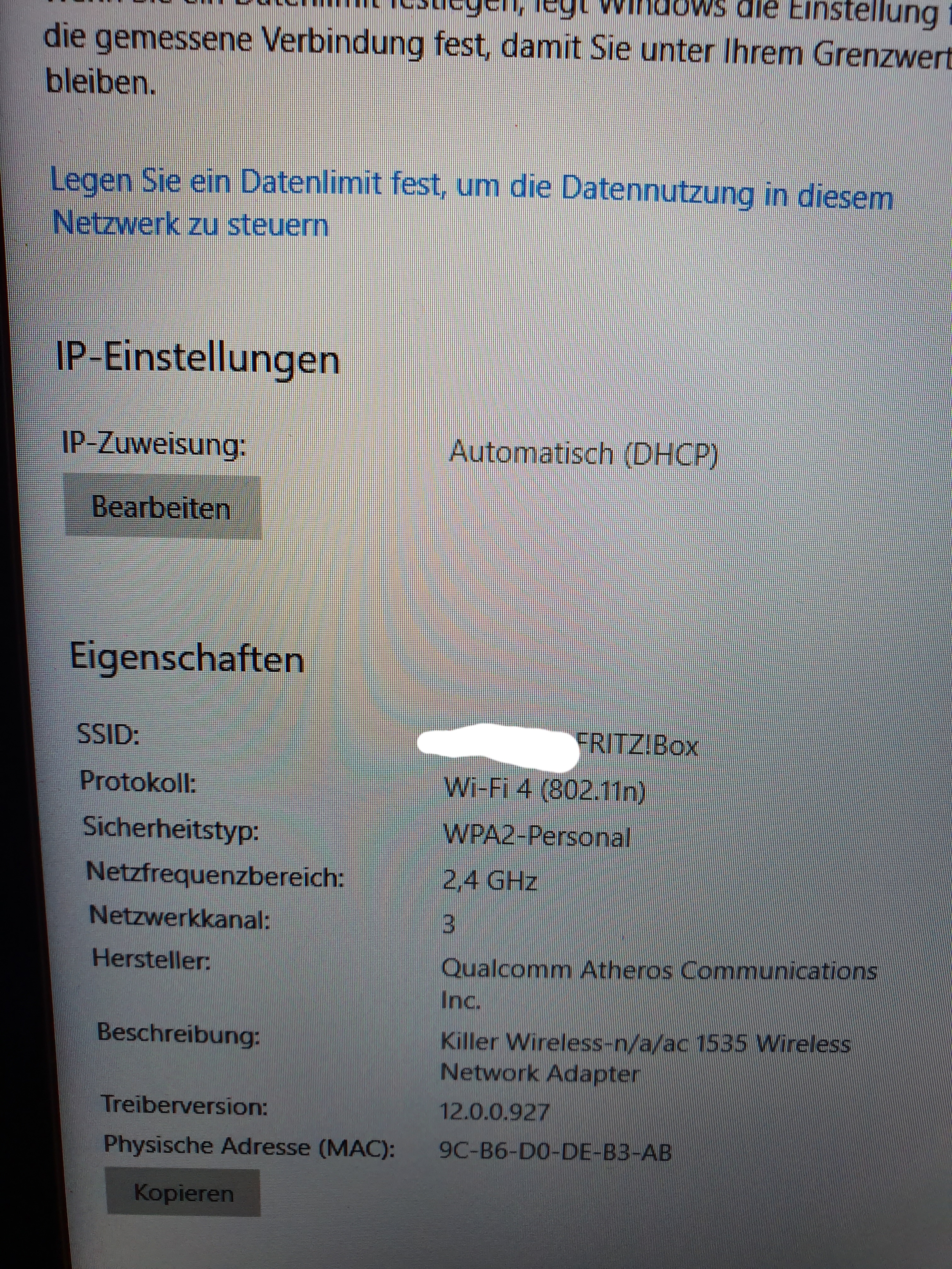Keine Netzwerkadapter mehr verfügbar werden aber angezeigt