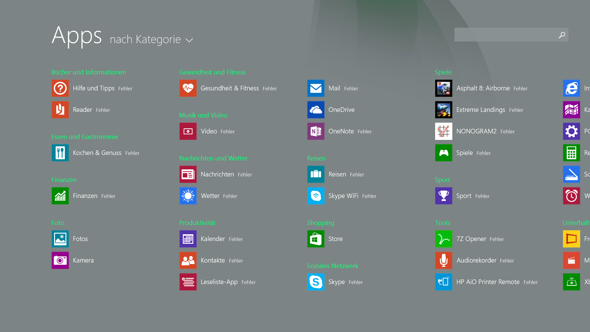 SUrface 2 Alle Apps gesperrt