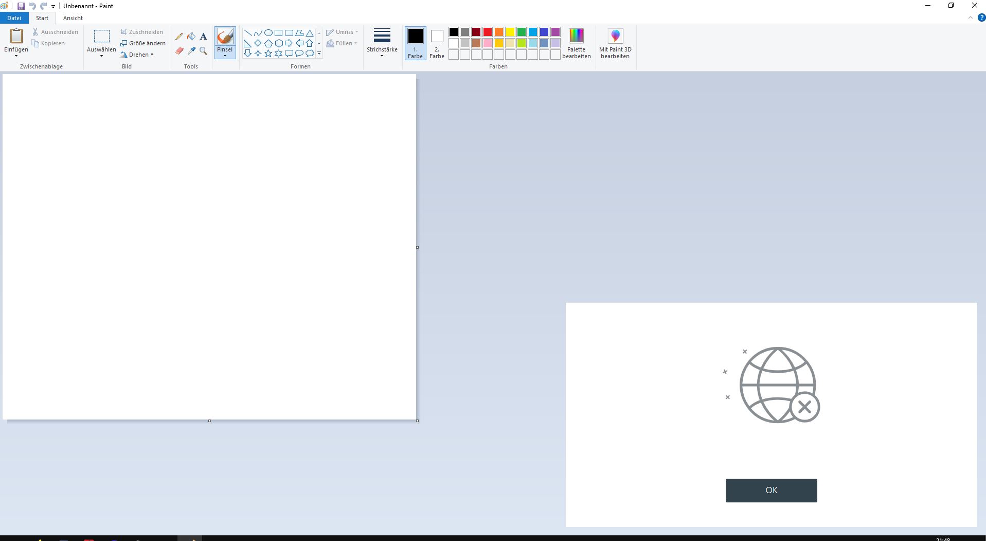 Verbugtes Desktop overlay