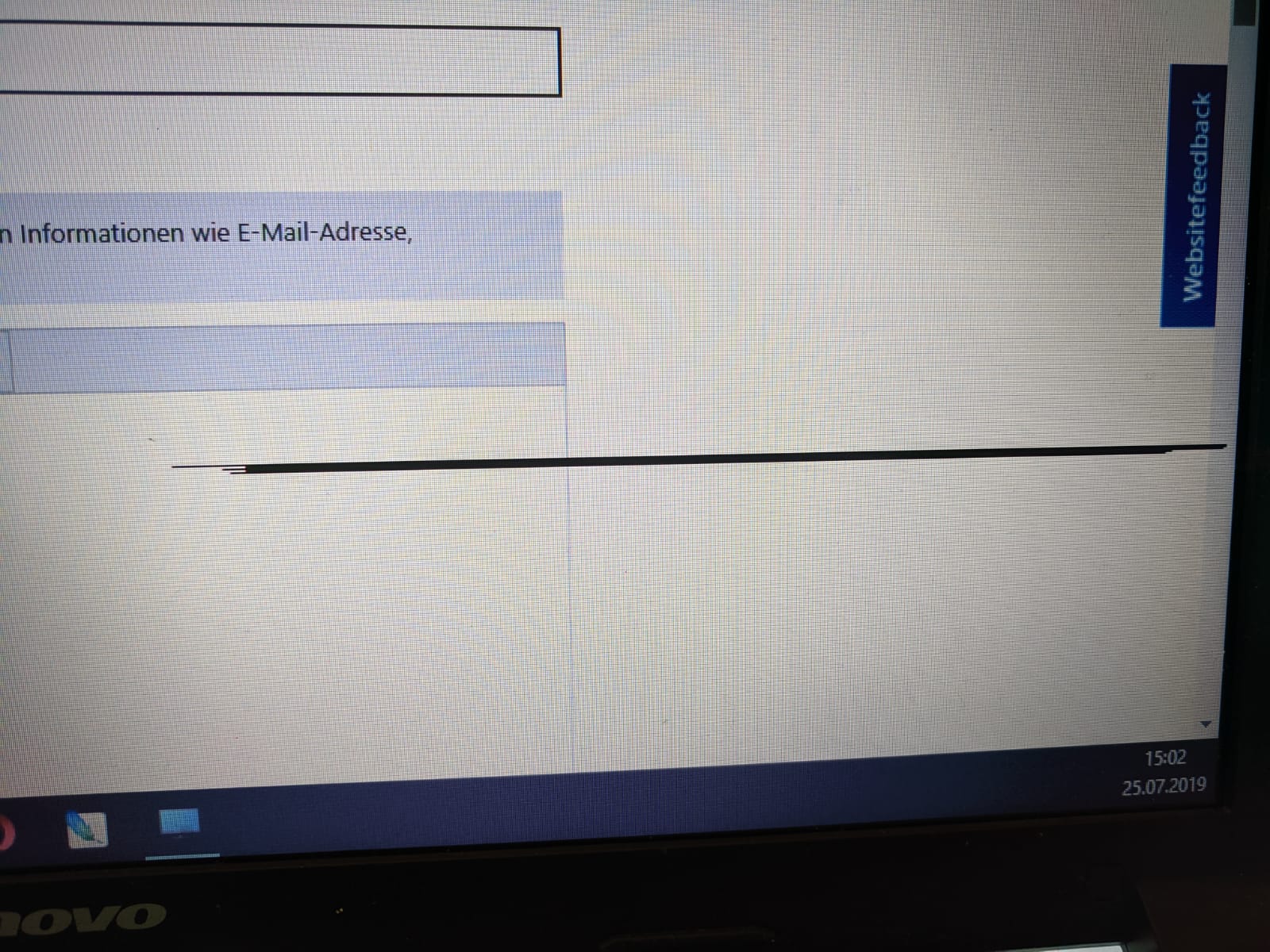 Immer dicker werdender Strich auf dem Screendisplay