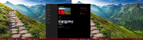 Desktophintergrund streckt sich über 2 Monitore?