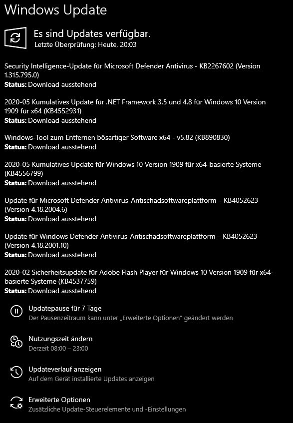 Windows Update Status Download ausstehend