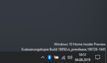 Buildnr. Inside Programm Version auf dem Desktop unten rechts ausblenden.