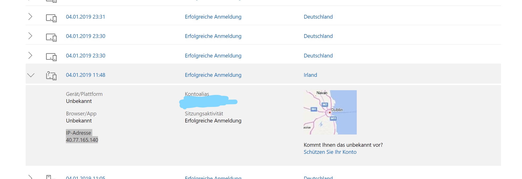 warum ist eine Microsoft gehörende IP Adresse in Irland als msnbot search.msn.com in meinem...