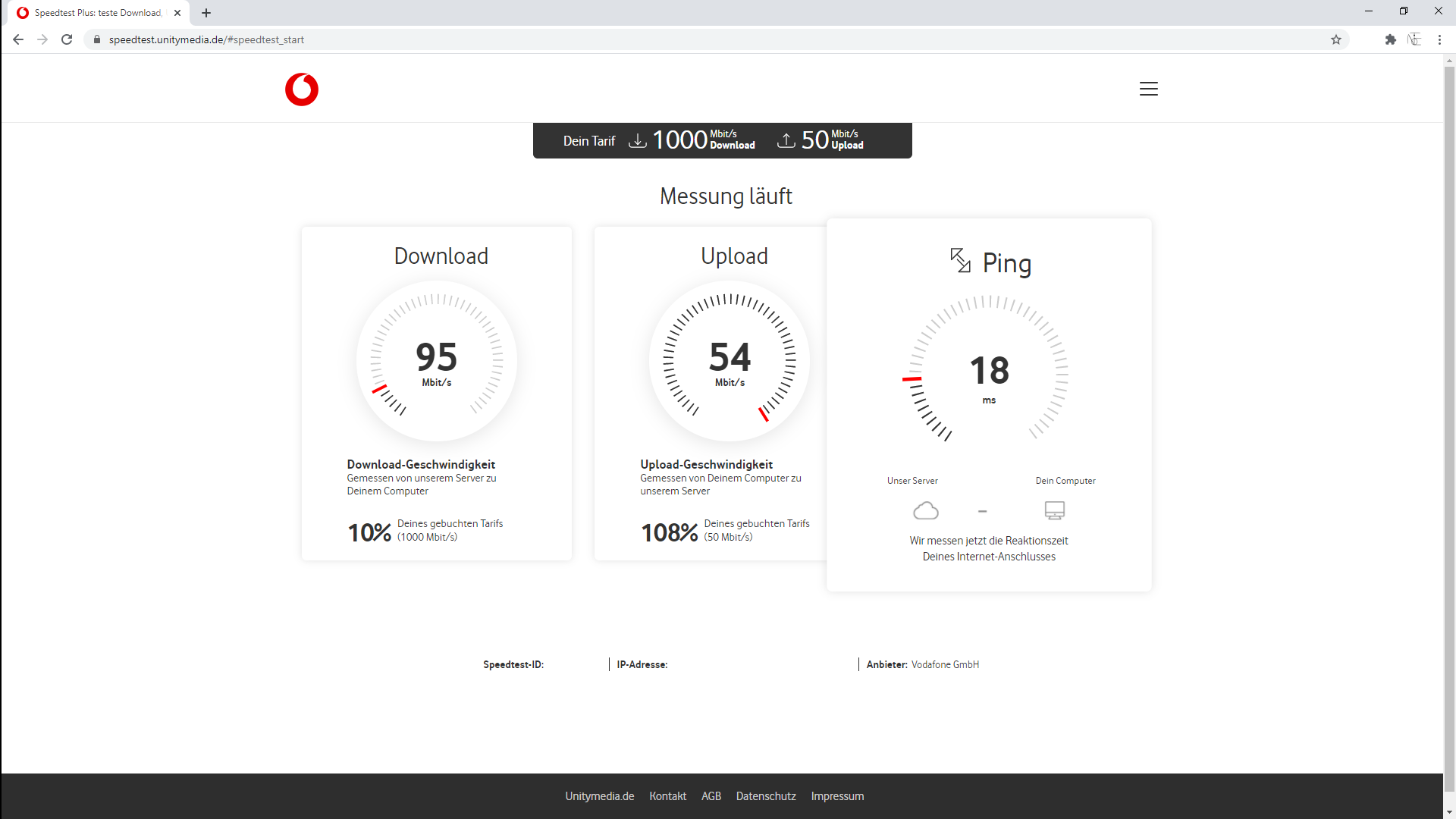 Internet auf 100 Mbps gedrosselt
