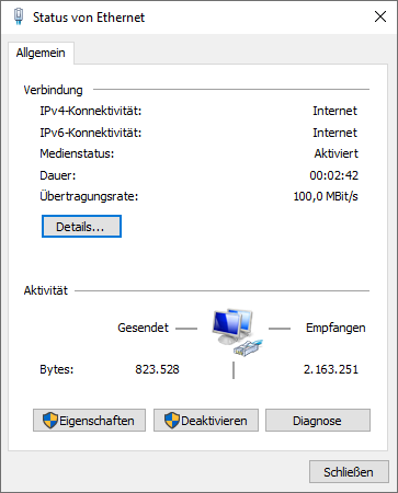 Internet auf 100 Mbps gedrosselt