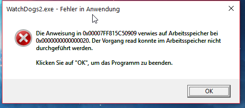 Ram Fehlercode verhindert Start von Spiel
