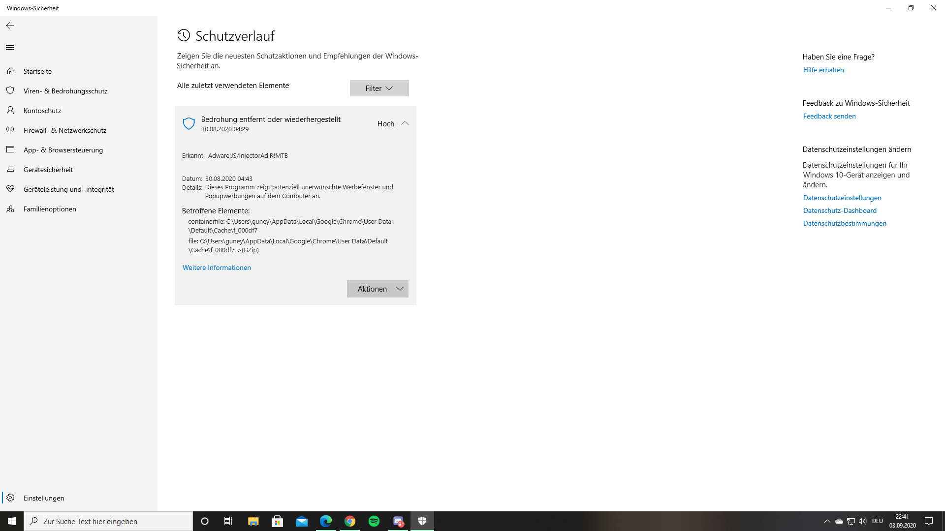 Bedrohung noch auf dem PC ?