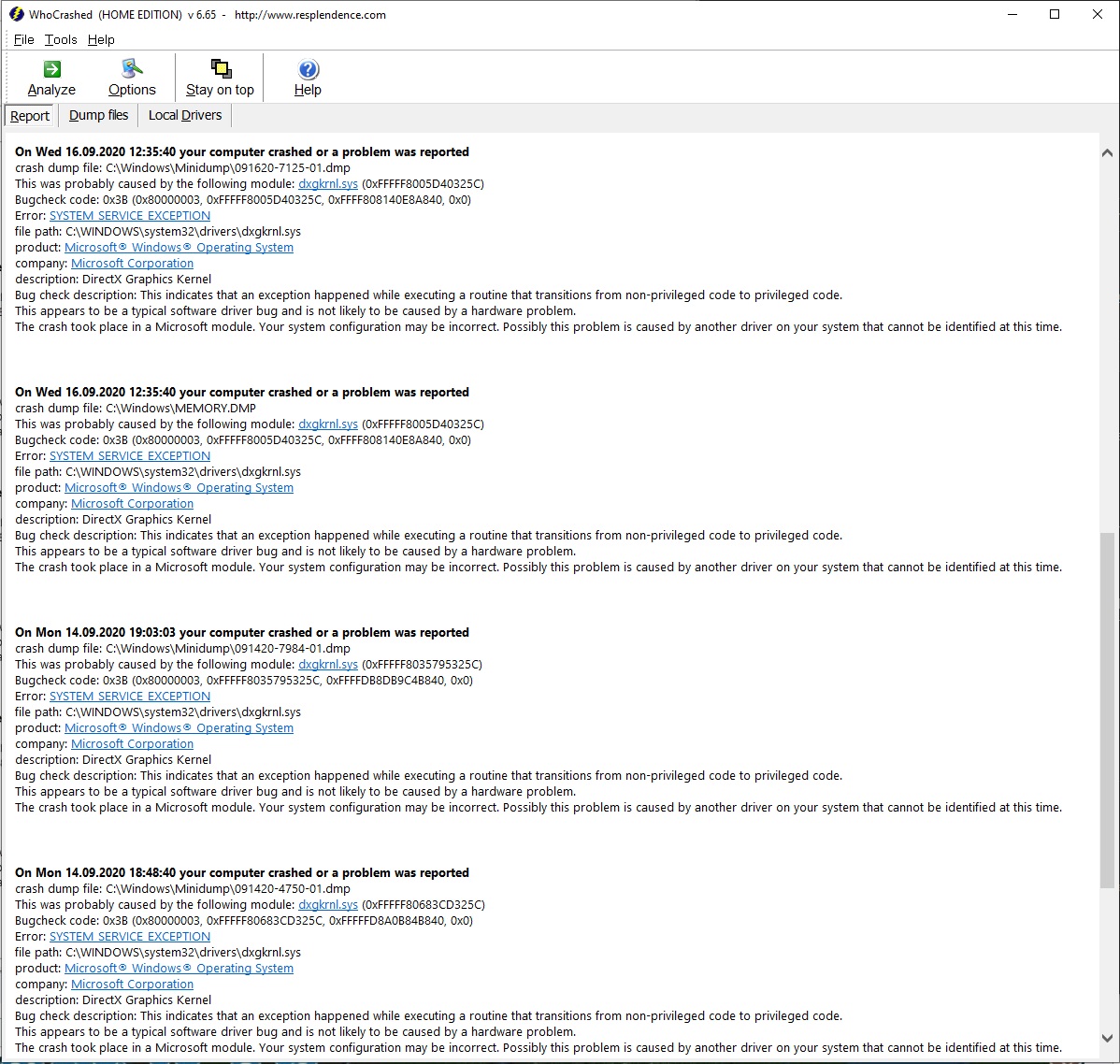 Freeze beim Hochfahren / Automatisch Neustart  dxgkrnl.sys 0X3b  [Windows 10]