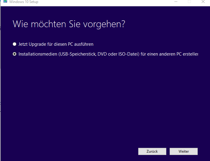 Upgrade von Vista auf Windows 10