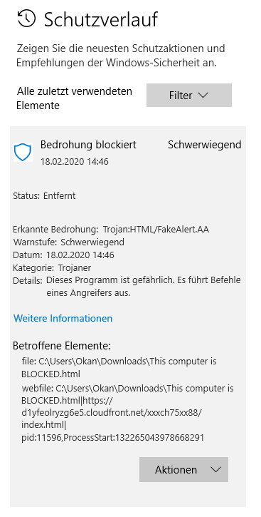 Windows Defender Trojaner