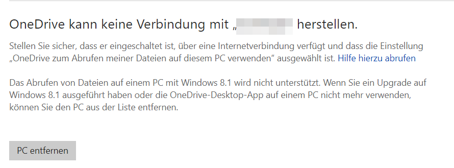 OneDrive kann keine Verbindung mit Windows herstellen