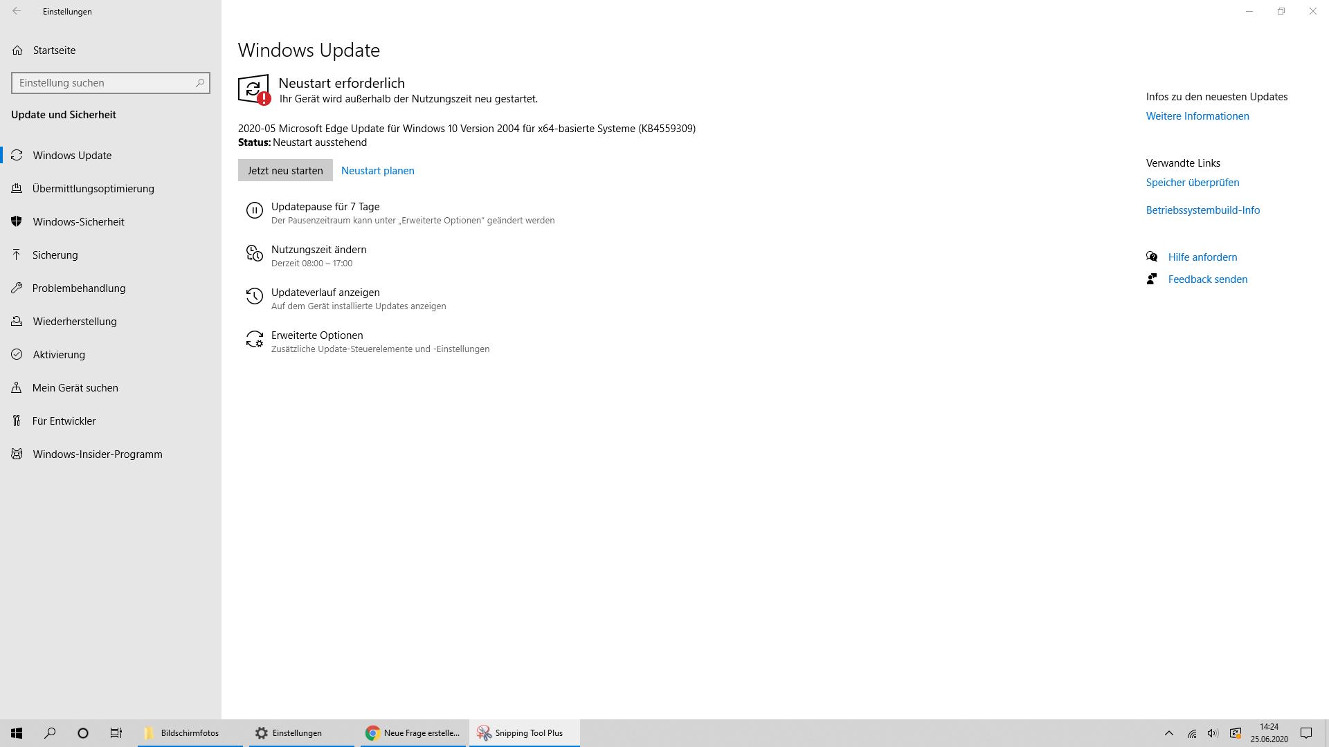 KB4559309 wird immer wieder angezeigt, trotz erfolgreicher Installation