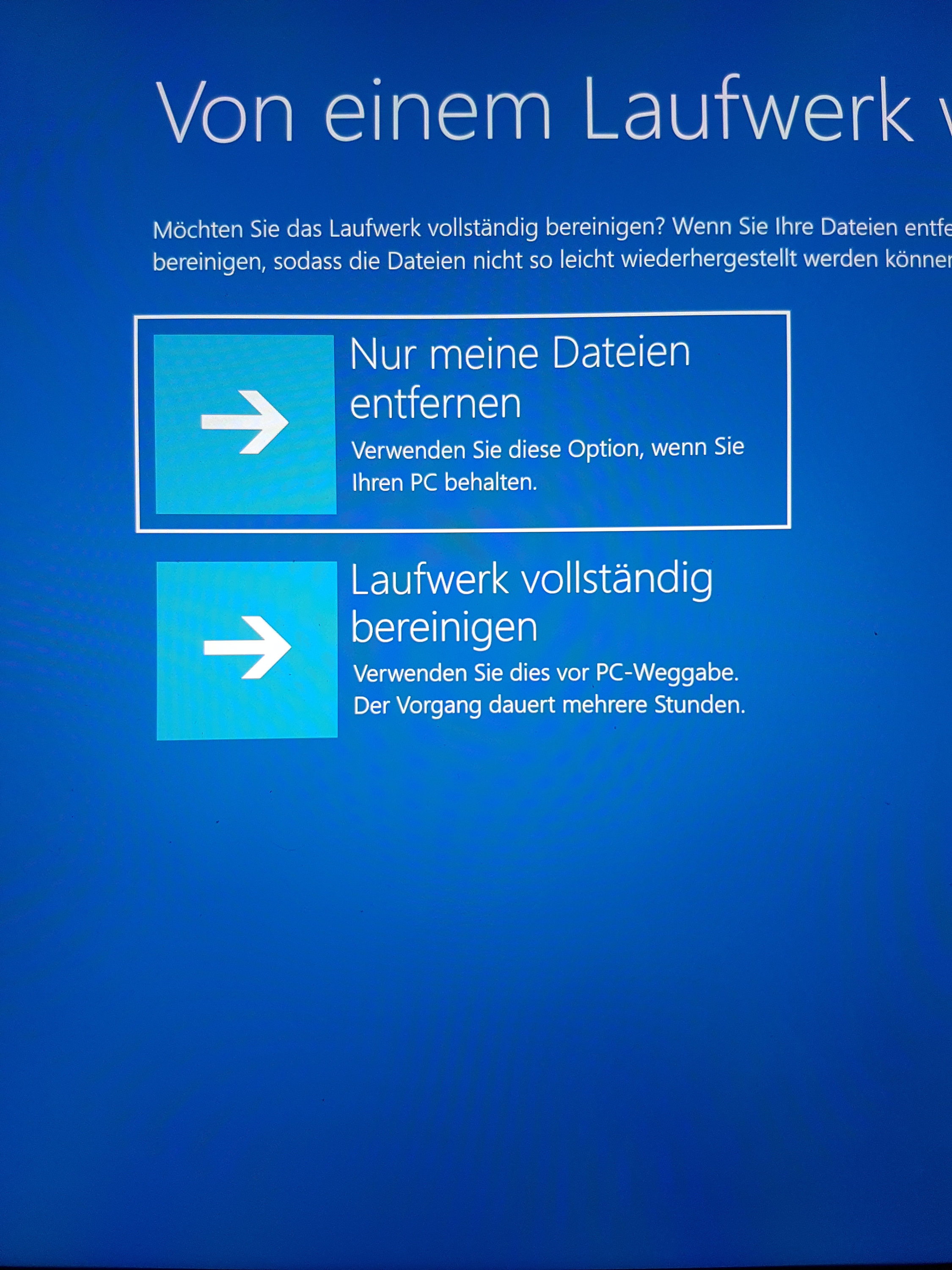 Windows 10 Wiederherstellen über USB Abbruch