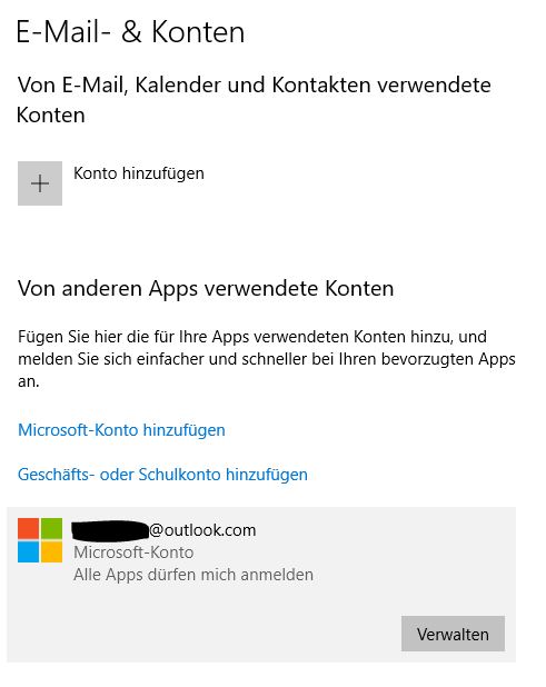 Microsoft Konto entfernen bei einem lokalen Windows Benutzer