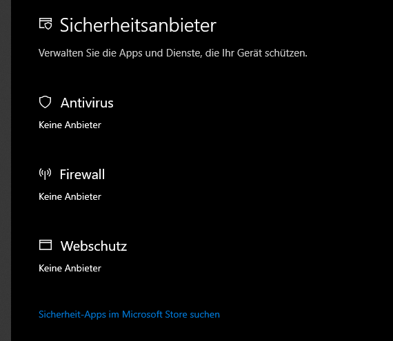 Windows Defender kann nicht gestartet werden