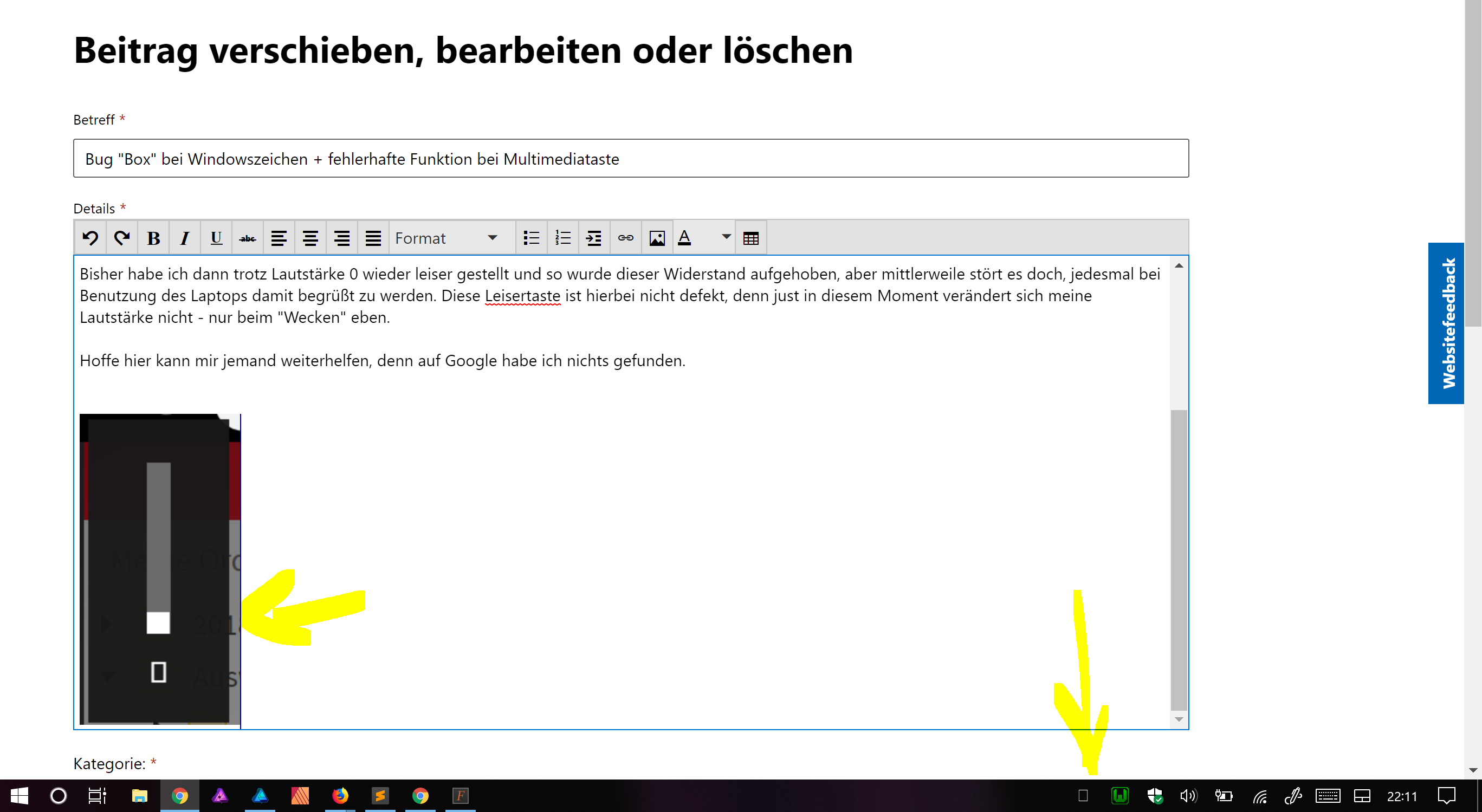 Bug "Box" bei Windowszeichen + fehlerhafte Funktion bei Multimediataste