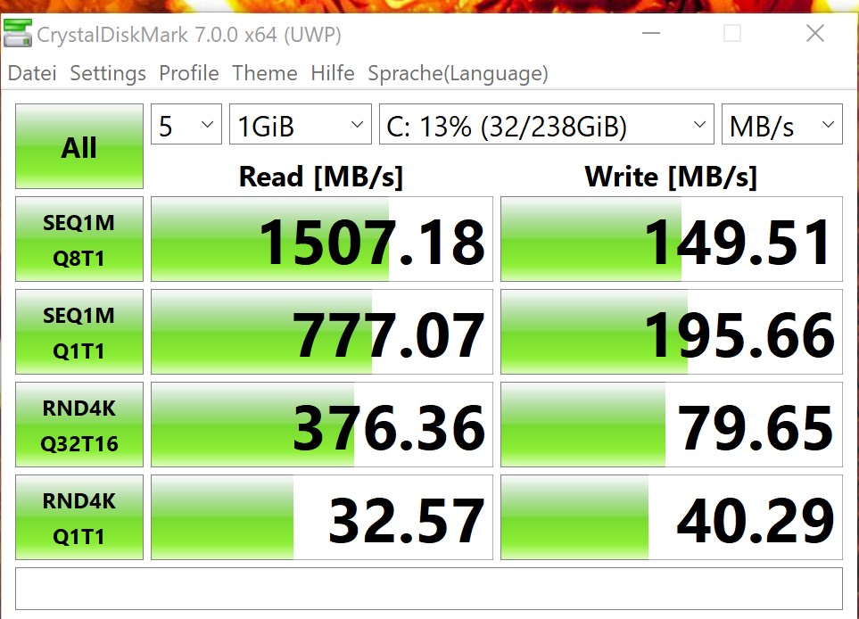 SP6 Sehr langsame SSD-Schreib-Performance