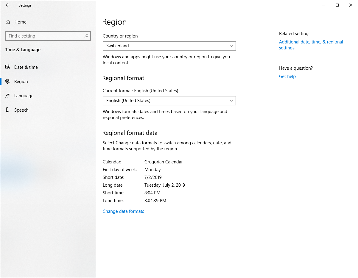 Language Settings - Windows Store, Xbox App etc