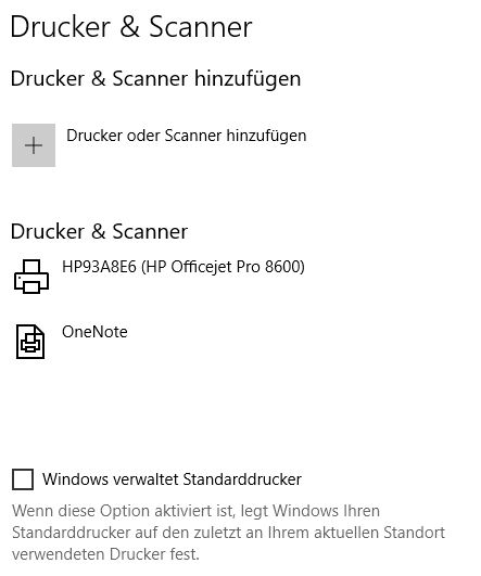 Nach Update auf Windows 10 (1803) alle Drucker, Scanner und Fax verschwunden