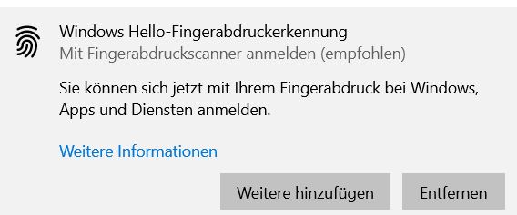 Sperrbildschirm bietet keinen Fingerabdruck