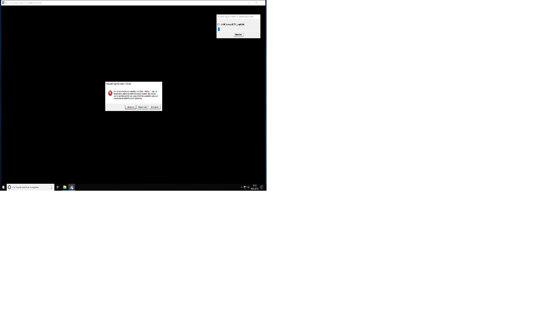 Fehler bei Installation FSX unter Win10