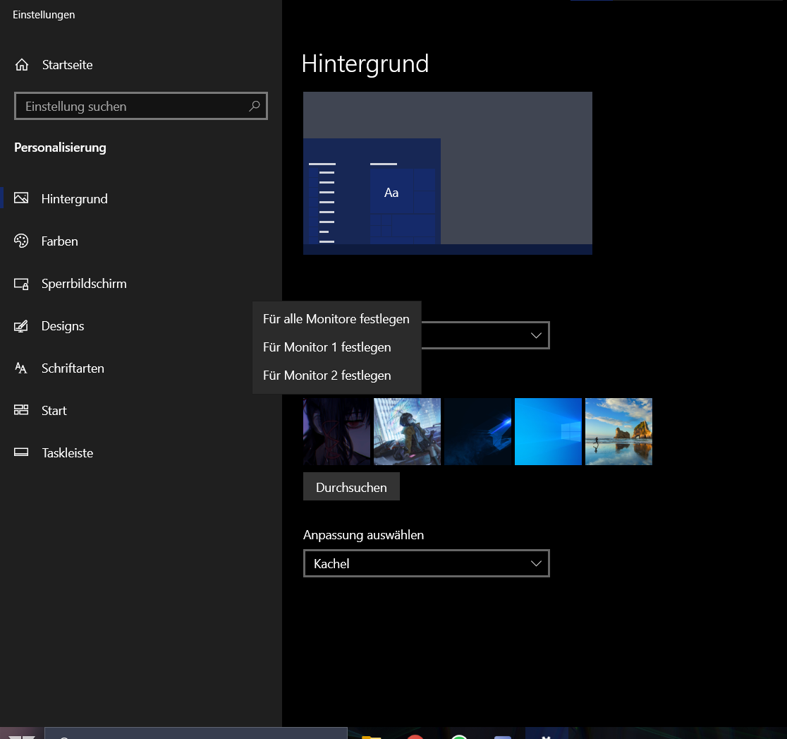 Windows 10 verschiedene Desktop Hintergründe nicht setzbar [verbuggt]