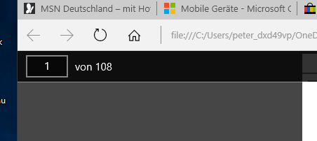 PDF-Datei, Seite anwählen