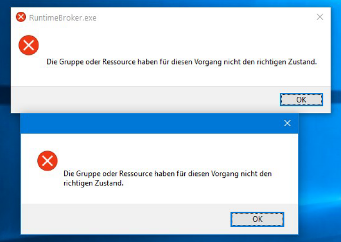 Oft diese Meldung nach Hochfahren von Windows 10