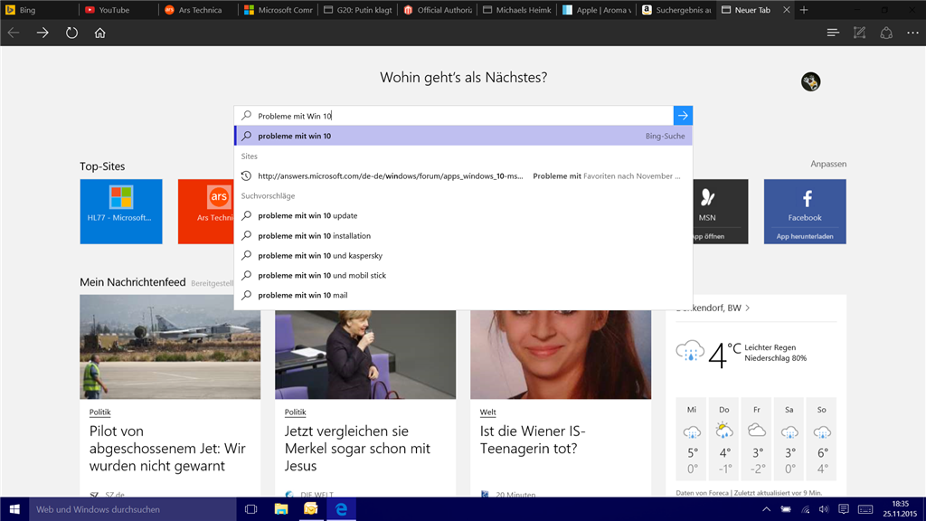 Bing unter Edge nutzen