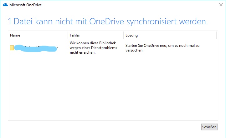 OneDrive Synchronisierungsproblem