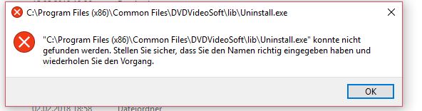 App löschen aus Einstellungen/Apps&Features